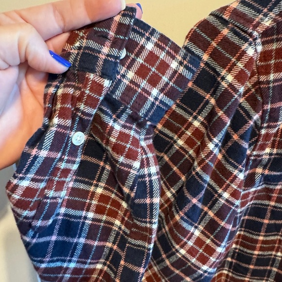 Banana Republic Women’s Plaid Flannel Long Sleeve Shirt Boyfriend Sz S - Picture 7 of 11
